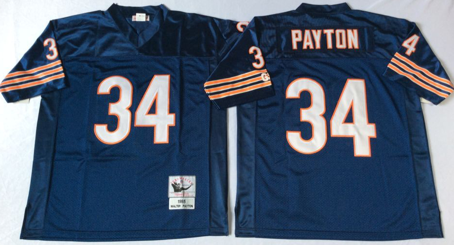 Men NFL Chicago Bears #34 Payton blue style2 Mitchell Ness jerseys